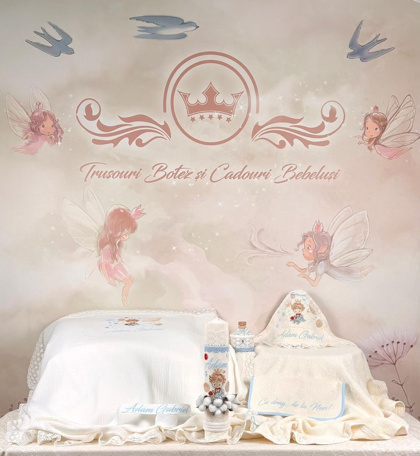 Trusou Botez Muselina Micul Print Adam