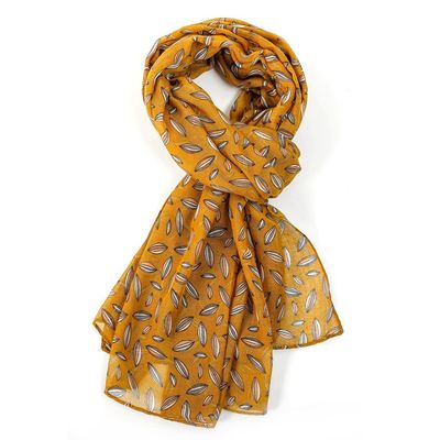 Miss Sparrow Grain Scarf Mustard Lightweight Polyester