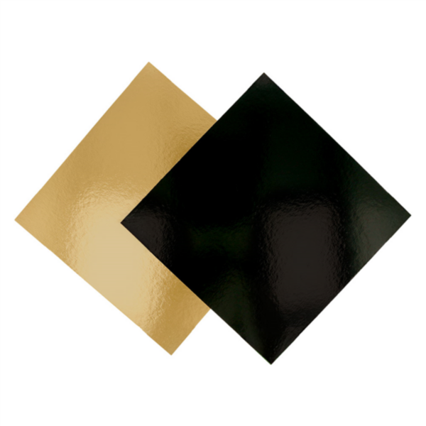 Vassoio pasticceria in cartoncino ORO/NERO 30x40 cm (25 pz)