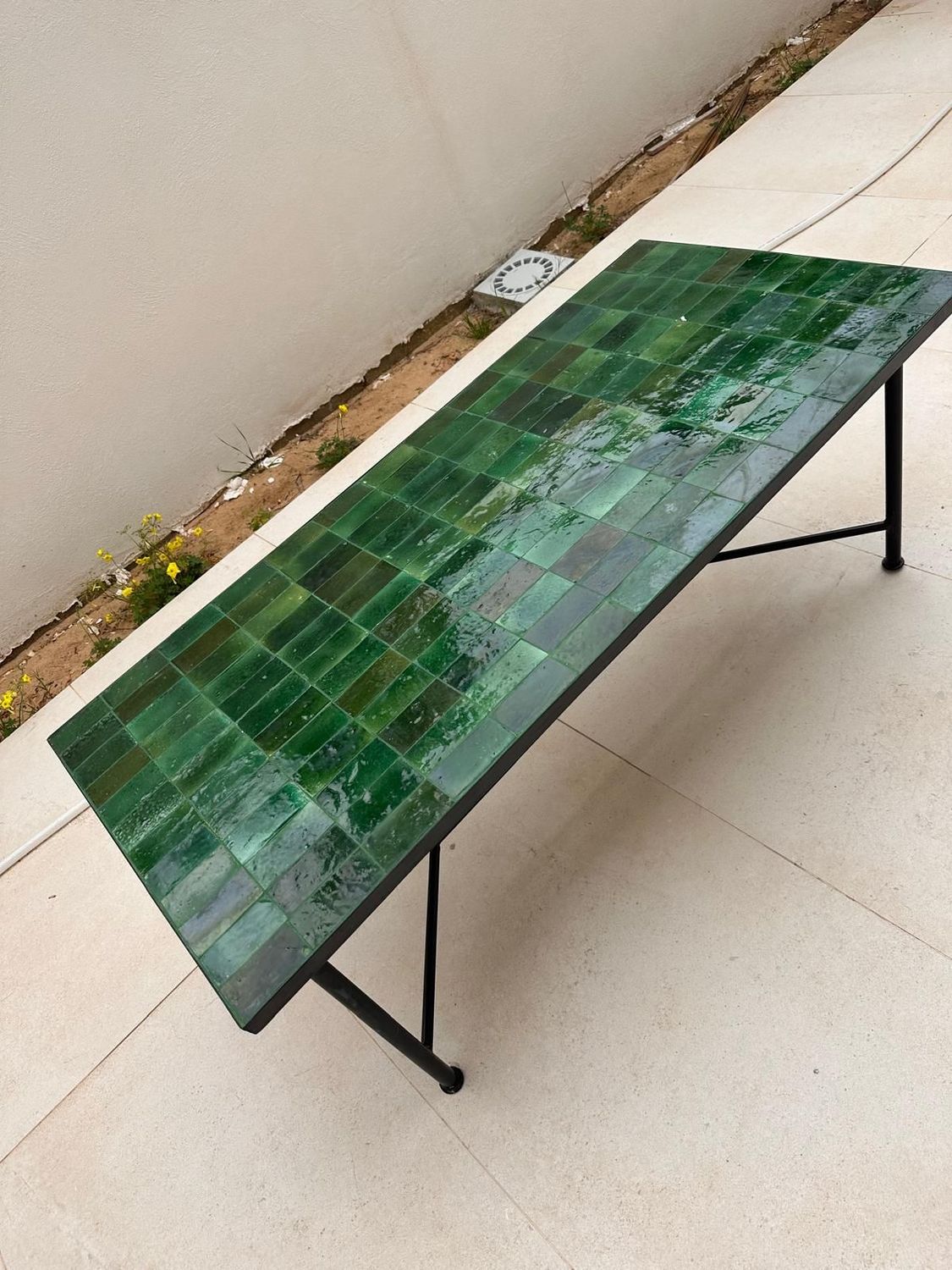 Mesa  Zellige verde Tamegroute desde
