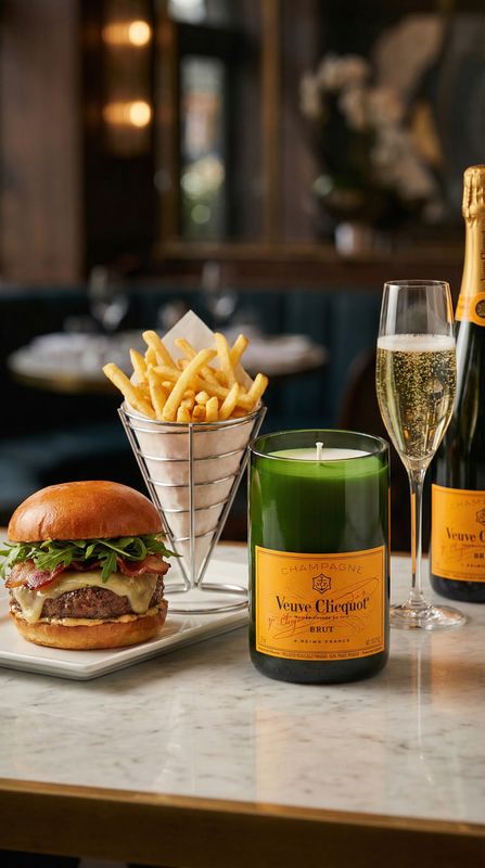 Yellow Label Upcycled Bottle Candle