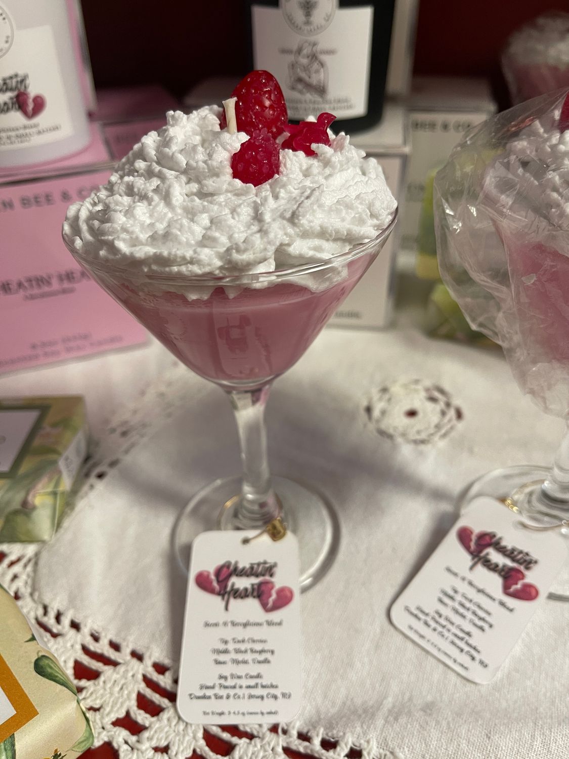 Drunken Bee Martini Glass Candles