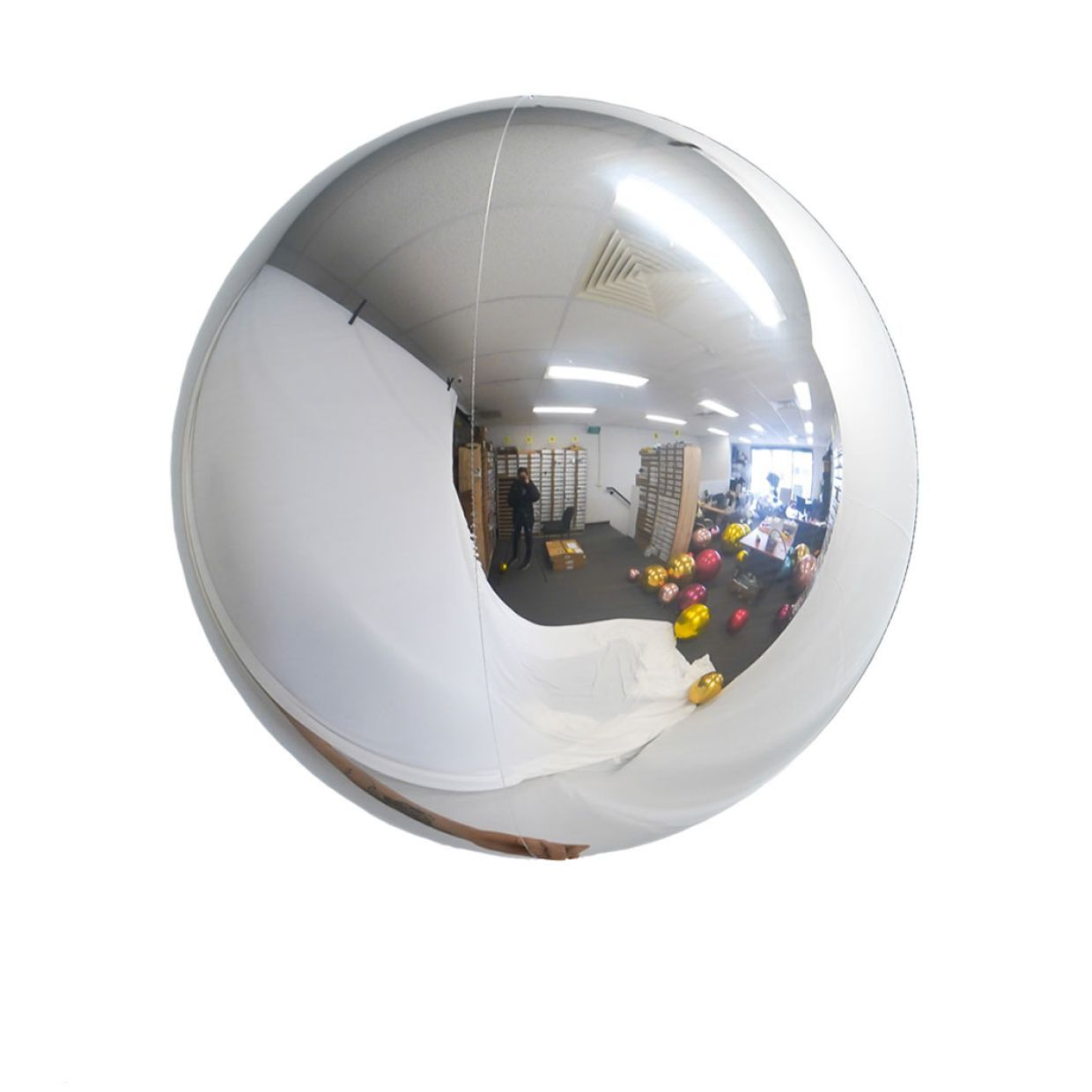 🪩 16" Personalized Metallic Silver Sphere Foil Balloon (Helium) ✨