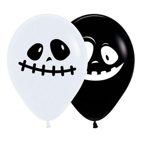 🎃 Halloween Monochrome Ghost Balloon Bunch (Helium Inflated) ✨