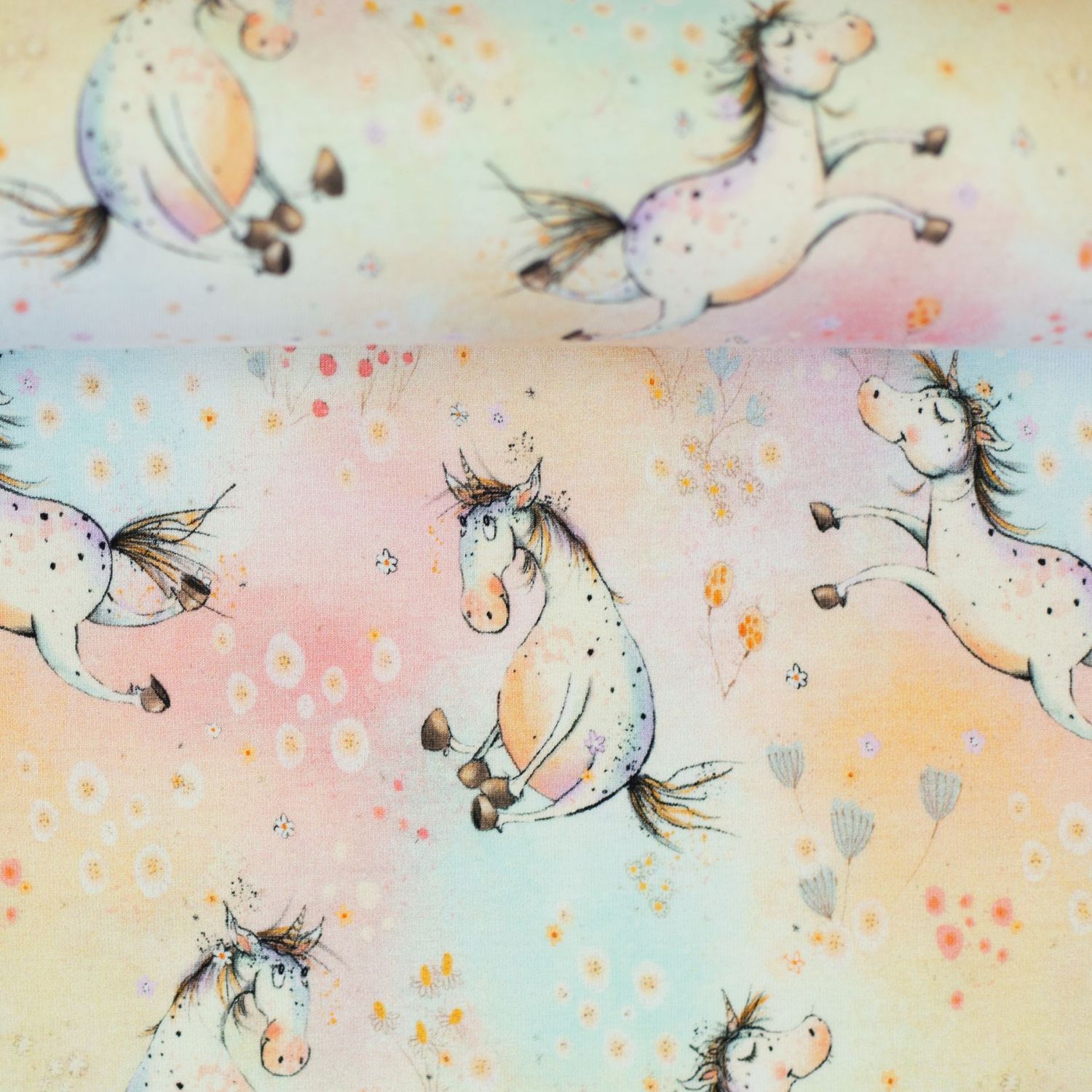 Baumwolljersey,NILS, Einhorn