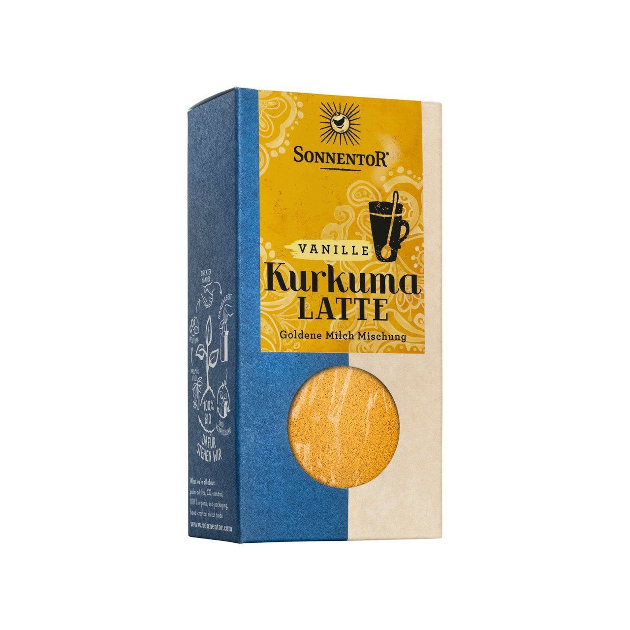 Kurkuma Latte Vanille, "Goldene Milch" Sonnentor  Bio Nachfüllbeutel 60g