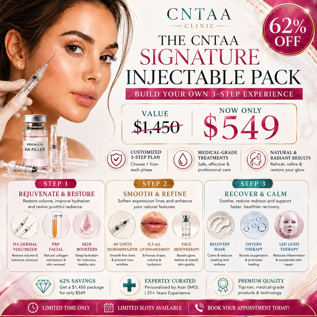 75 Minute CNTAA Signature Injectable Pack (3-Step Treatment) 75 Minute CNTAA Signature Injectable Pack (3-Step Treatment)