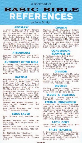 Basic Bible Reference Bookmark - English (Pack of 100)