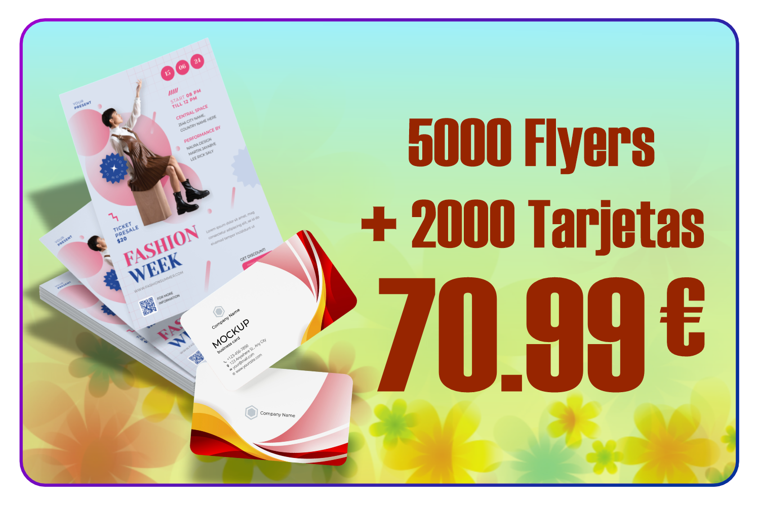 Oferta 5000 Flyers + 2000 Tarjetas