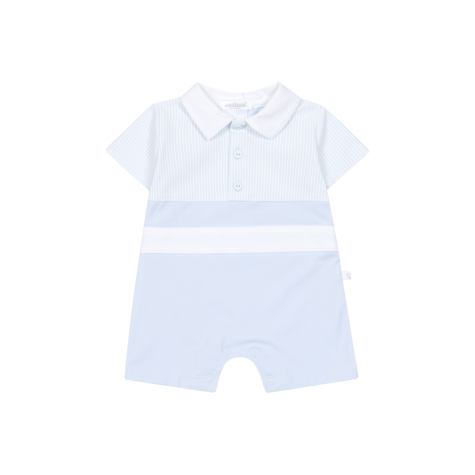 DEOLINDA 'CARTER' PALE BLUE & WHITE STRIPE SHORT ROMPER DEO6724