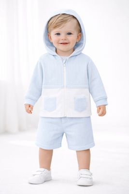 PASTELS & CO 'HECTOR' PALE BLUE & WHITE TROUSER JACKET PAS806F