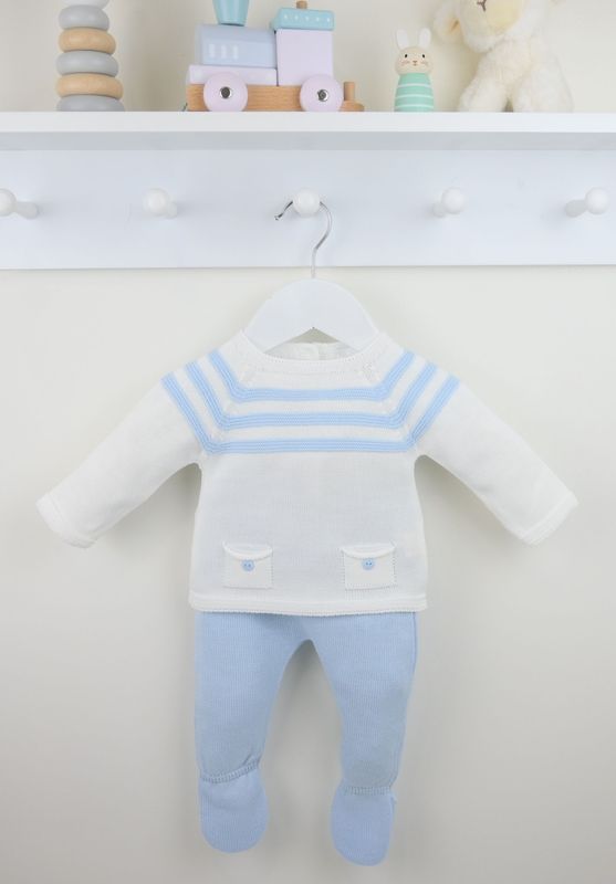 PEX 'JULIUS' WHITE AND PALE BLUE TWO PIECE WITH FEET PEX0949PB **COMING SOON**  PRE-ORDER NOW