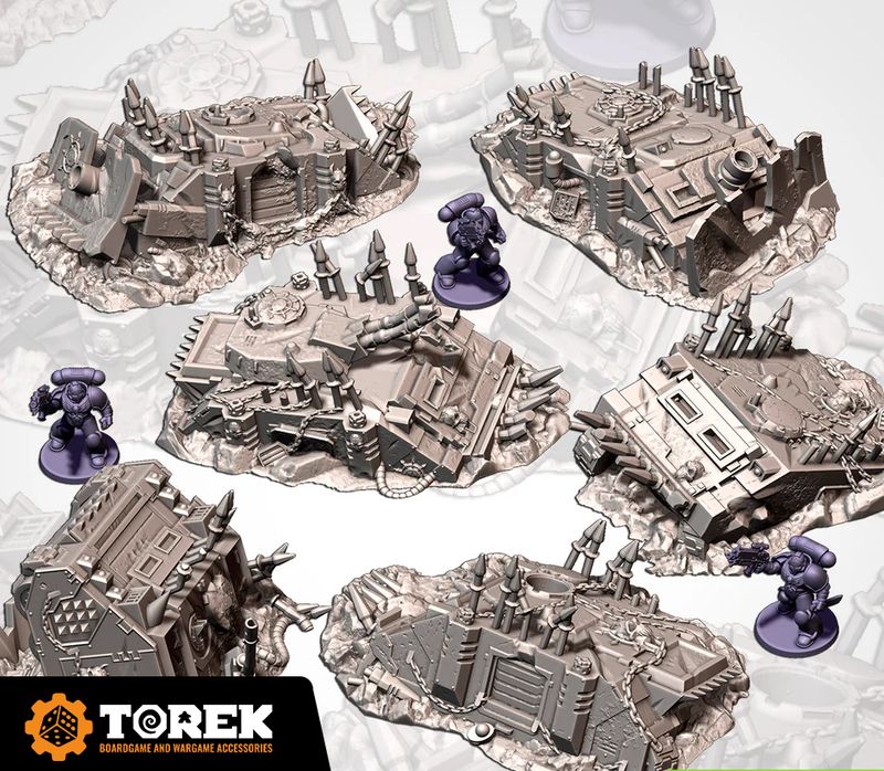 Set de véhicules endomagés, inspiration  Space Marine du Chaos (6 models) - Ruined Chaos Space marines vehicules - Crashed Tanks