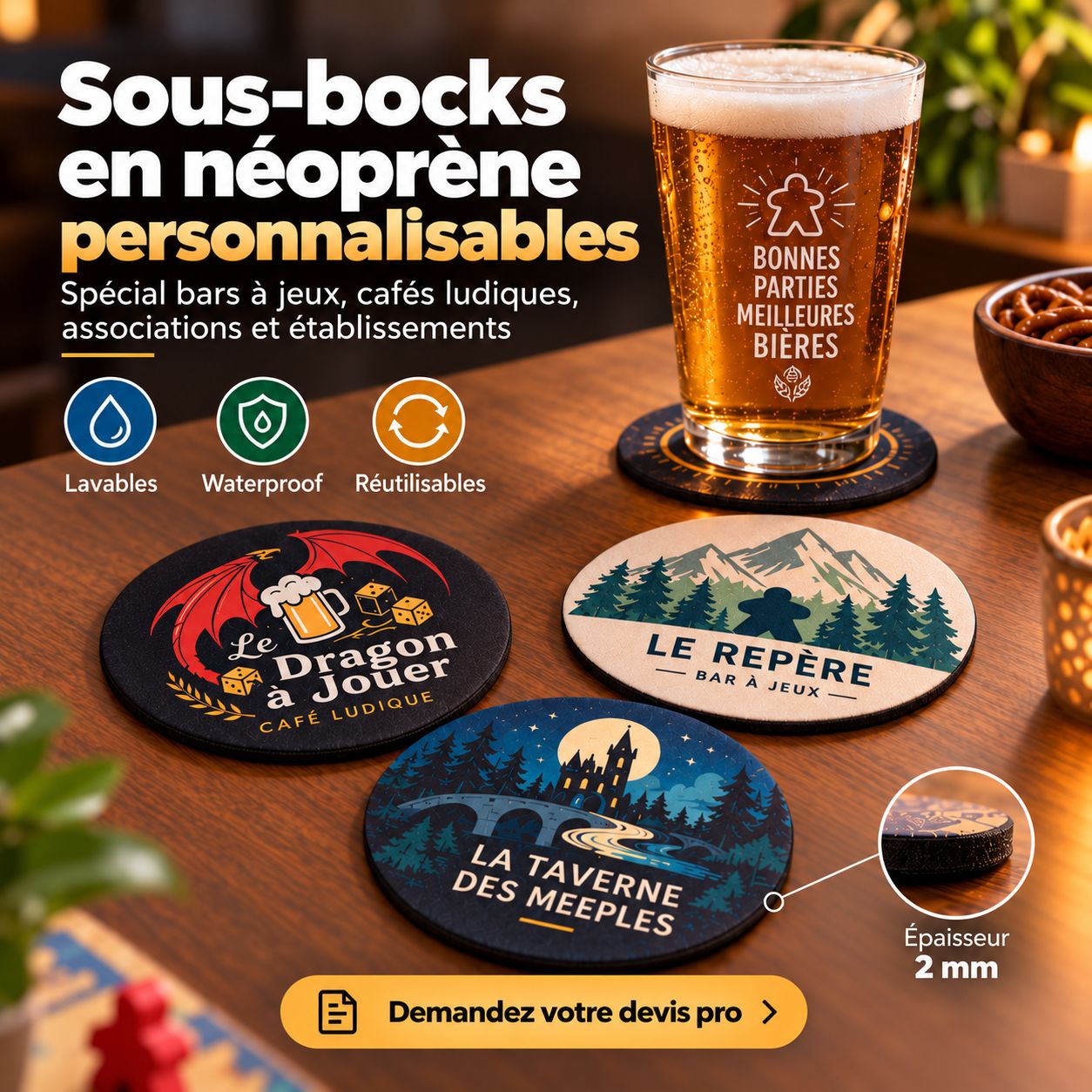 Sous Bock personnalisable Sous Bock personnalisable