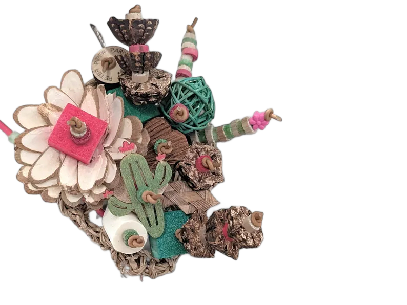 Cactus Flower 4" x 4" Premium Mat Shredder by Peter Piper Parrots Limited Edition