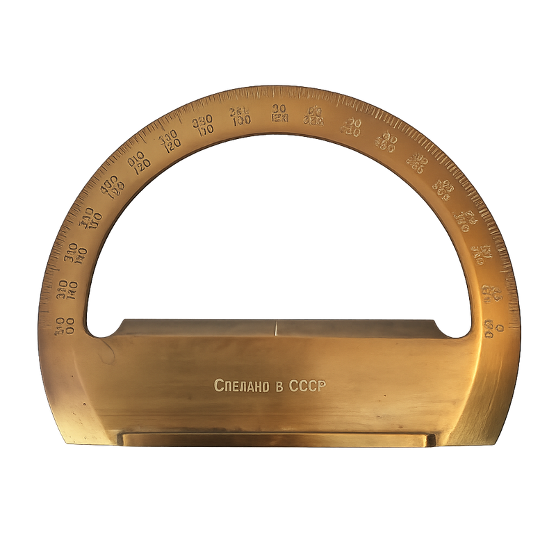 Kursbogen Winkelmesser aus Messing, Sowjetunion Kursbogen Winkelmesser aus Messing, Sowjetunion