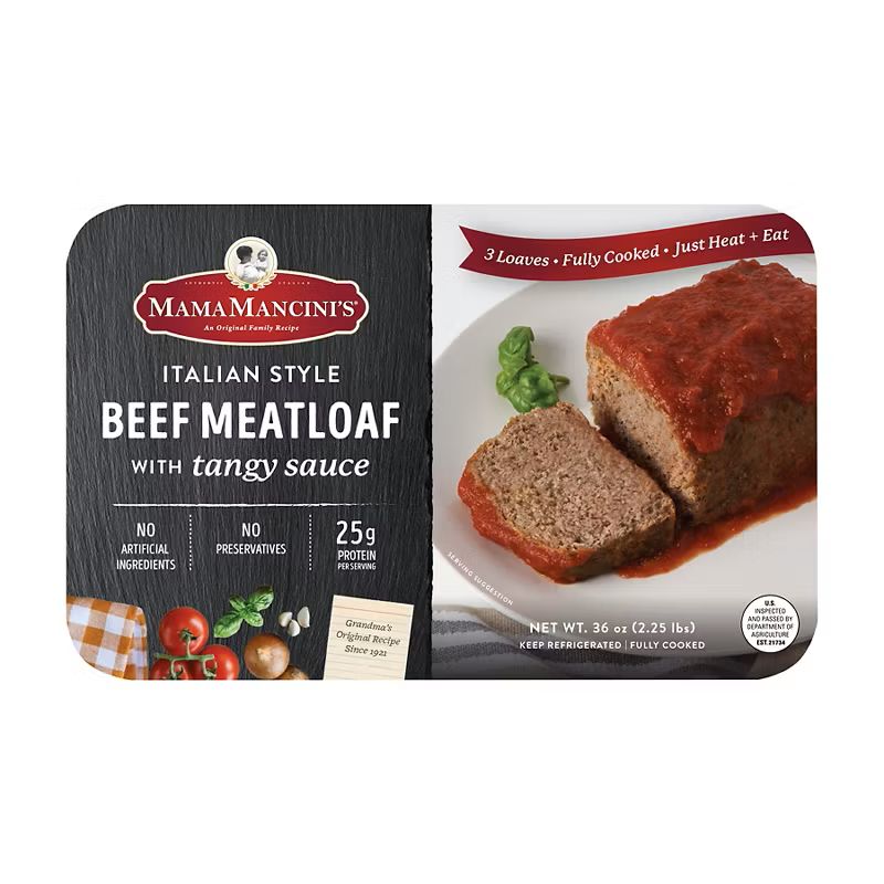 Mama Mancini's Italian Style Beef Meatloaf with Tangy Sauce
