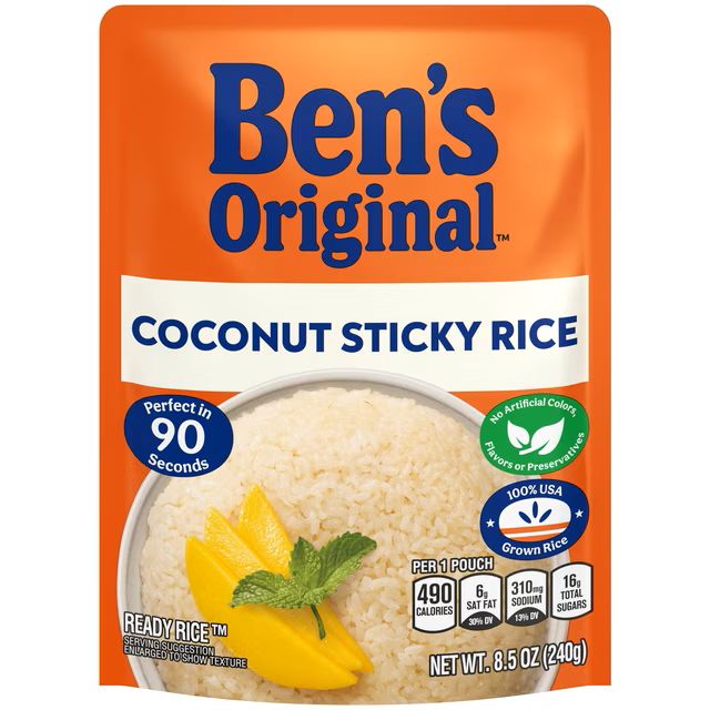 Ben's Original Ready Rice Microwave Pouches Coconut Sticky Ben's Original Ready Rice Microwave Pouches Coconut Sticky