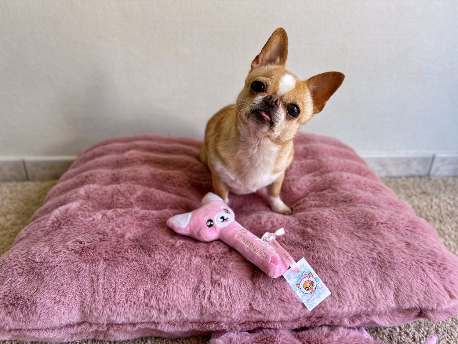 Pouf en fausse fourrure