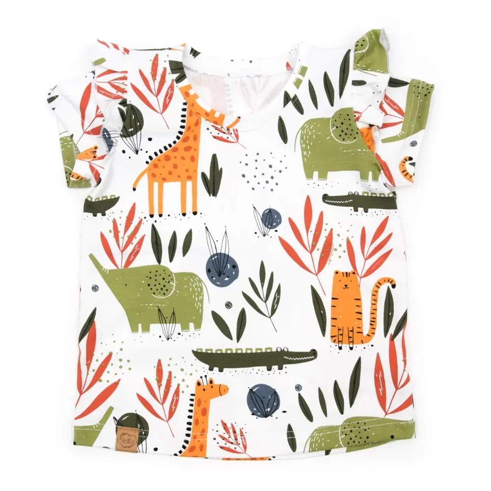 T-Shirt mit Rüschen | Savanne