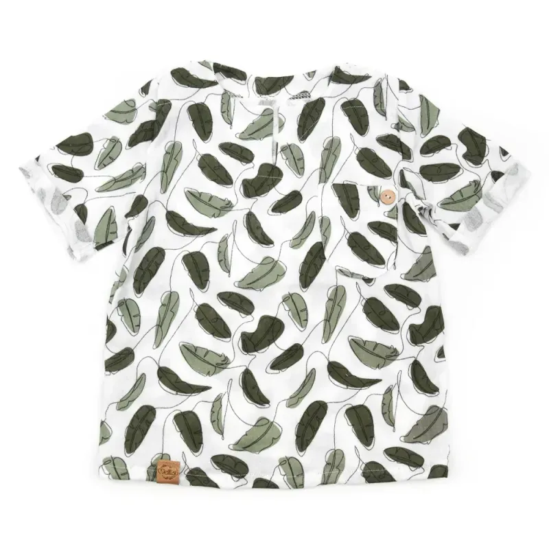 T-Shirt | Musselin | Leaves & Lines