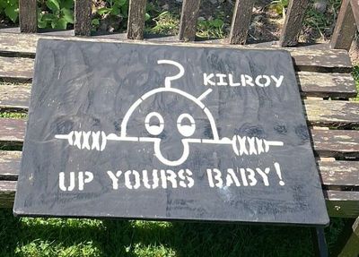 Kelly's Heroes "Kilroy, Up yours Baby" Stencil