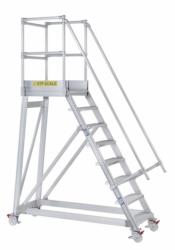 Scala alluminio a castello CARGO 13 gradini + pedana 800X800 mm  STP