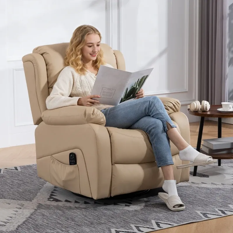 Masssagesessel beige mit Heizfunktion | 8 Massagepunkte, optional Montageservice
