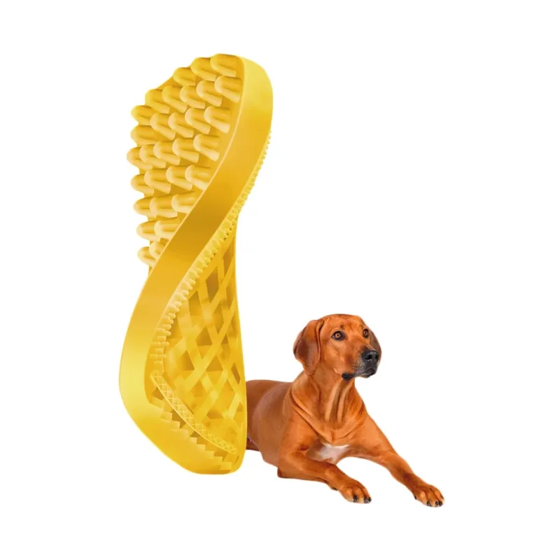 Pet+Me Dog Bürste Kurzhaar Gelb – 4-in-1 – Fellpflege