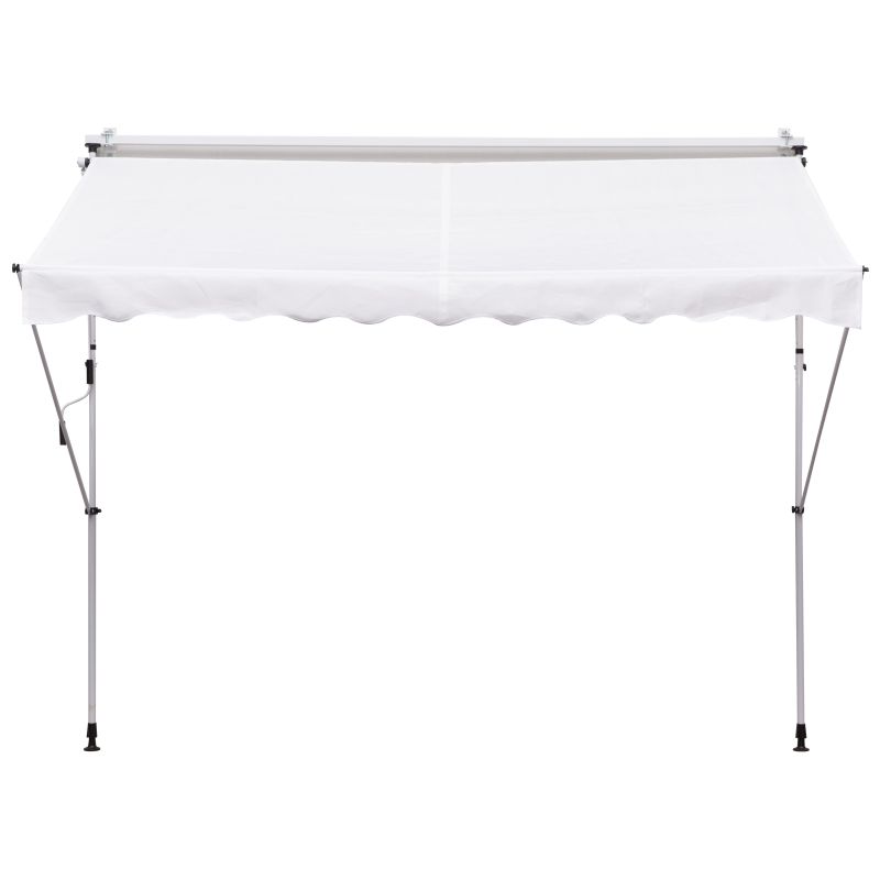 Sonnenstore Markise, ausziehbarer Arm, 3x1,5m, Kurbel, Teleskopstruktur, Weiss