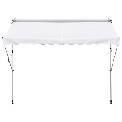 Sonnenstore Markise, ausziehbarer Arm, 3x1,5m, Kurbel, Teleskopstruktur, Weiss