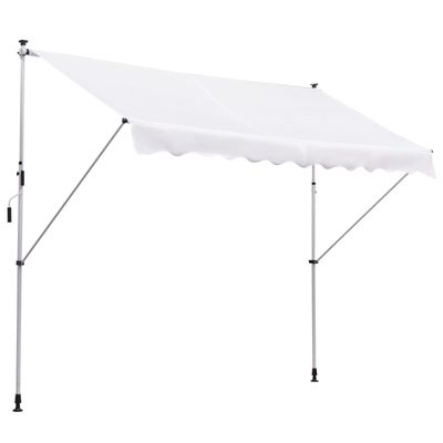 Sonnenstore Markise, ausziehbarer Arm, 3x1,5m, Kurbel, Teleskopstruktur, Weiss