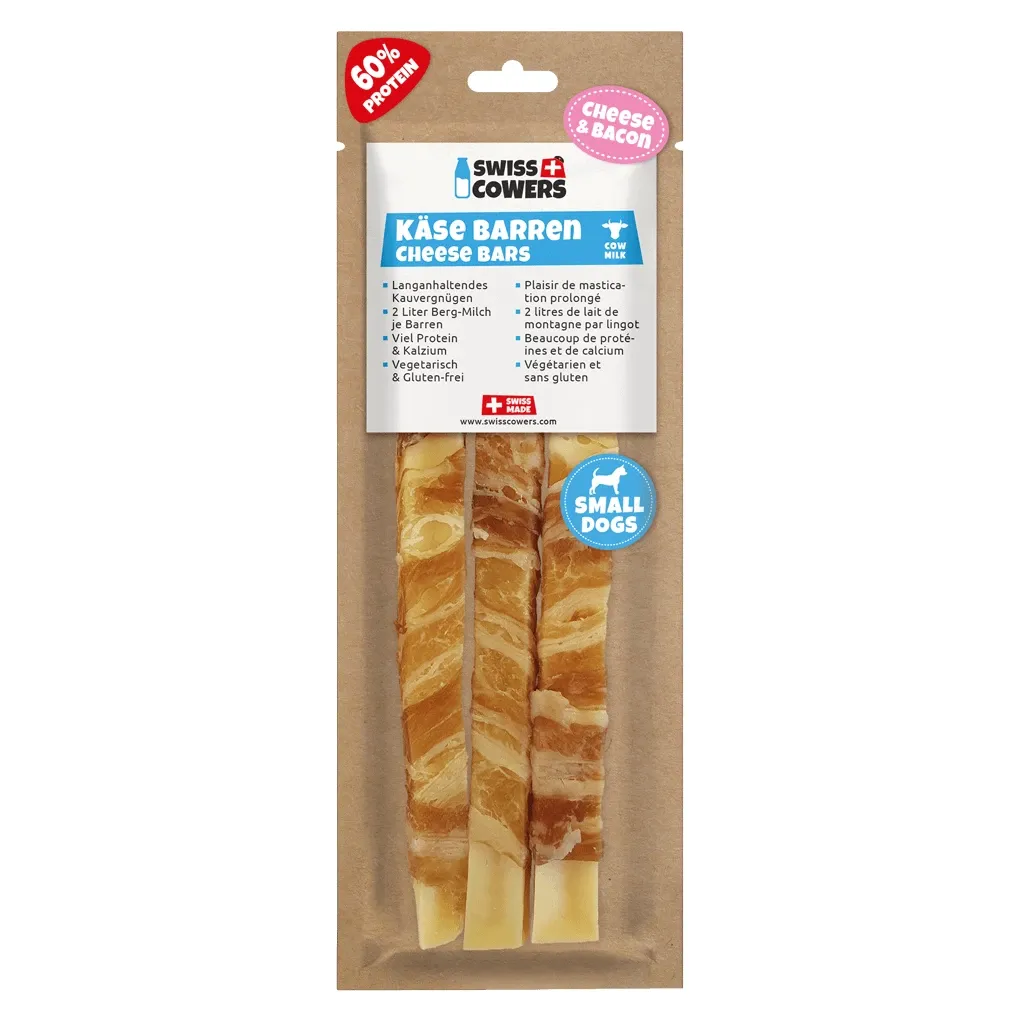 SwissCowers Cheese Bars Bacon S – Käsestick – Hunde