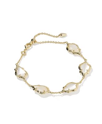 Kendra Scott Adriana Scallop Frame Chain Bracelet, Gold/Natural Mother-of-Pearl