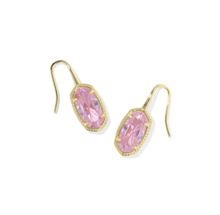 Kendra Scott Lee Luxe Drop Earrings, Gold/Light Pink CZ