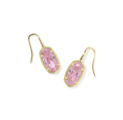 Kendra Scott Lee Luxe Drop Earrings, Gold/Light Pink CZ