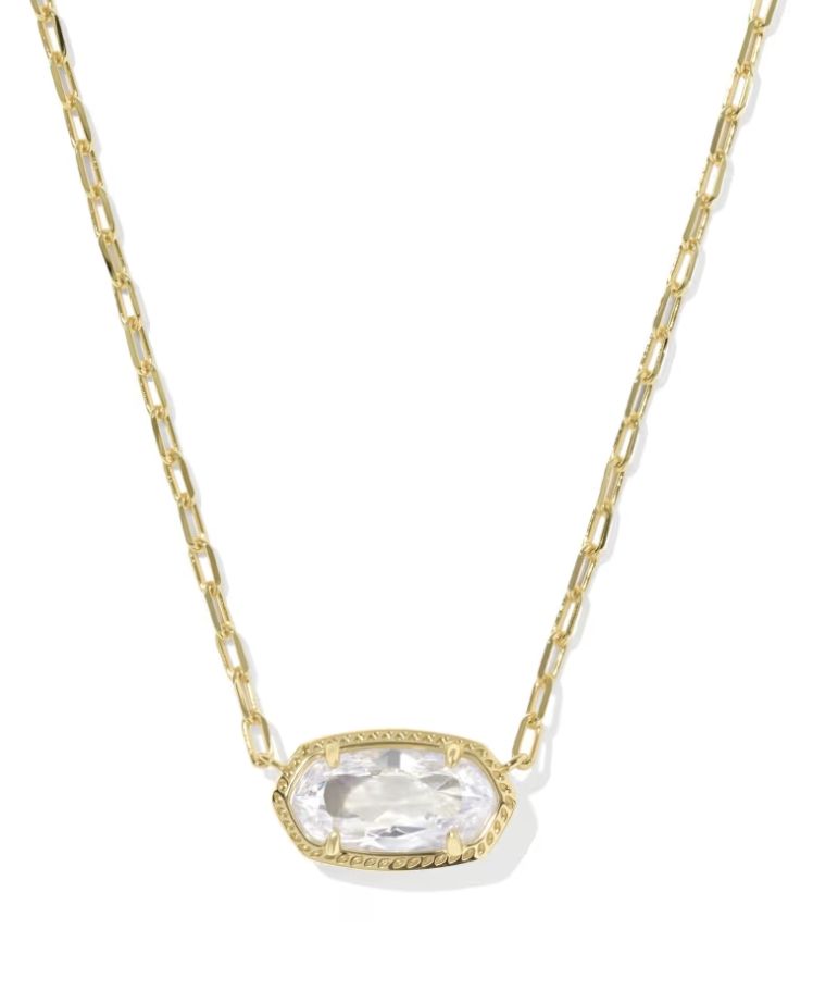 Kendra Scott Elisa Luxe Necklace, Gold/White CZ