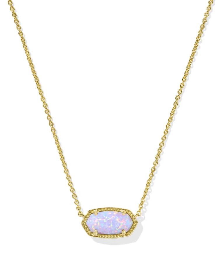 Kendra Scott Elisa Necklace, Gold/Lilac Opal