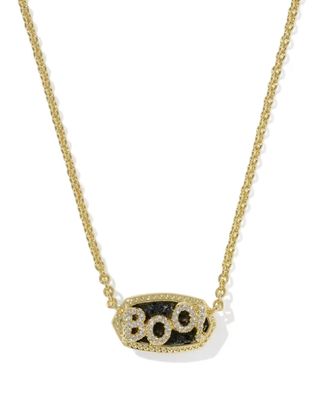 Kendra Scott Reversible Elisa BOO! Necklace, Gold/Black Granite