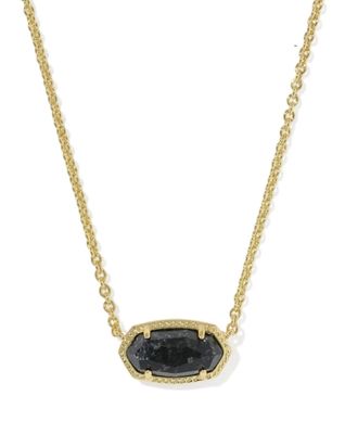 Kendra Scott Reversible Elisa BOO! Necklace, Gold/Black Granite