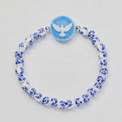 Holy Water Dove Cameo Bracelet, Porcelain