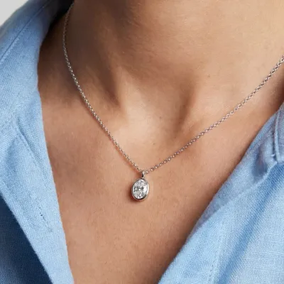 Sif Jakobs Sardinien Ovale Necklace (Silver)