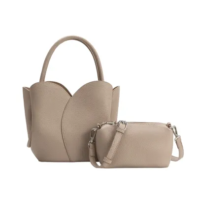 Tulip Top Handle Bag, Mushroom