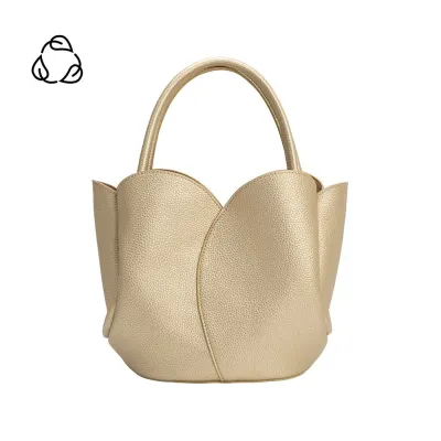 Tulip Top Handle Bag, Gold