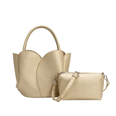 Tulip Top Handle Bag, Gold