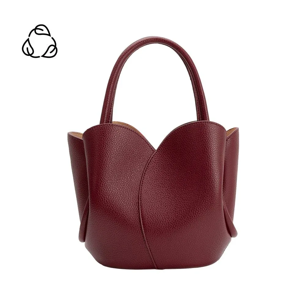 Tulip Top Handle Bag, Burgundy