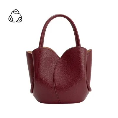 Tulip Top Handle Bag, Burgundy