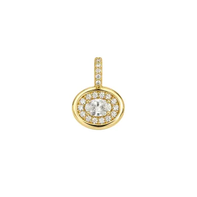 Kamaria Oval Pendant with Sparkle Halo