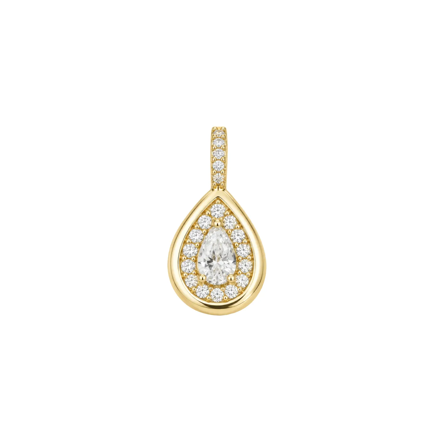Kamaria Pear Pendant with Sparkle Halo