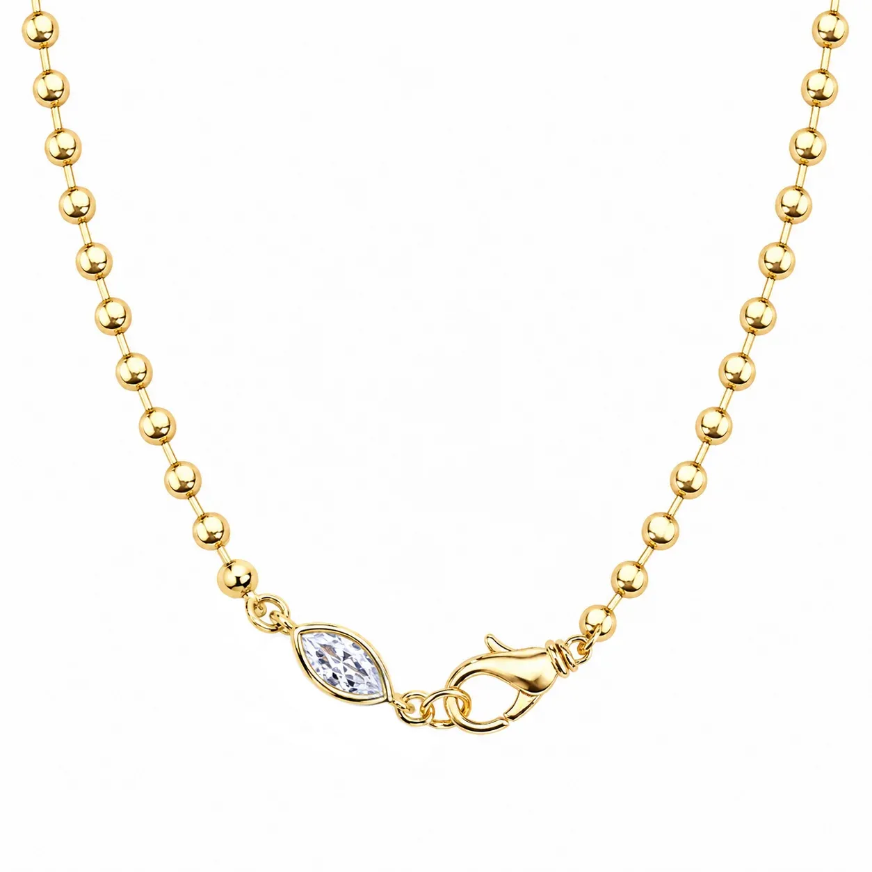 Kamaria Ball Chain with Marquise CZ Clasp